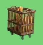 TROLLEY RECTANGULAR NATURAL WICKER HEIGHT 670 mm